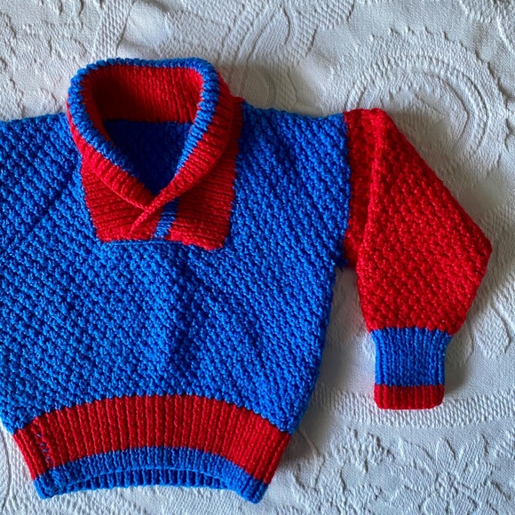 Vintage Hand Knit 18-24 Months Baby Sweater - Picture 4 of 6